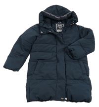 Tmavomodro-růžová šusťáková zimní bunda s kapucí C&A