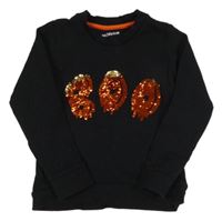 Čierna mikina s nápisem z flitrů