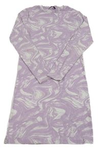 Lila-biele vzorované rebrované šaty George