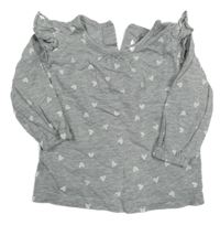 Světlešedé triko se srdíčky Matalan