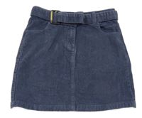 Šedomodrá menšestrová sukňa s opaskom George