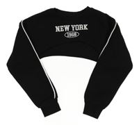 Čierno-biela crop mikina s nápisom Primark