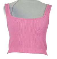 Dámsky ružový rebrovaný crop top Zara