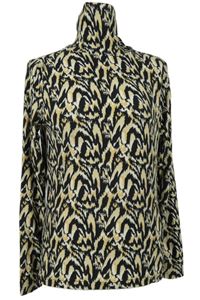 Dámske čierno-béžové vzorované tričko s rolákom