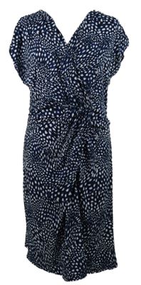 Dámské tmavomodro-černo-bílé vzorované šaty Savoir 