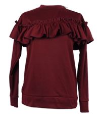 Dámská vínová mikina s volánkem Parisian 