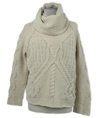 Dámský béžový vzorovaný žinylkový svetrový rolák M&S