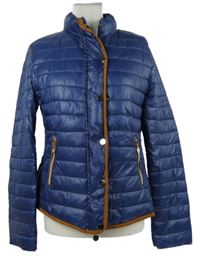 Dámska tmavomodrá prešívaná šušťáková zateplená bunda