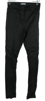 Dámské černé potažené skinny kalhoty Dorothy Perkins 