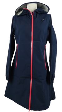 Dámský tmavomodrý šusťákový nepromokavý kabát s kapucí Danefae