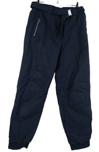 Pánské tmavomodré funkční šusťákové oteplovačky s opaskom