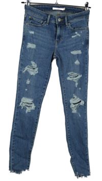 Dámske modré skinny rifle s vyšúchaním Levi´s