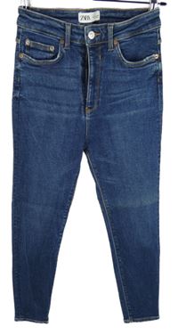 Dámské tmavomodré skinny rifle Zara 