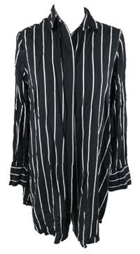 Dámská černo-bílá pruhovaná halenková tunika H&M