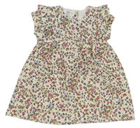 Smotanové kvetinové šaty Zara