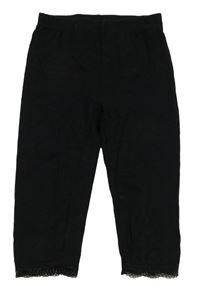 Čierne capri legíny s čipkou Y.F.K.