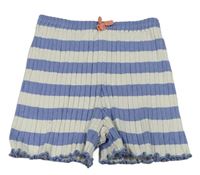 Modro-biele pruhované rebrované úpletové kraťasy zn. H&M