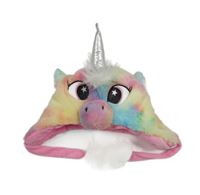 Barevná kožešinová čepice s jednorožcem 