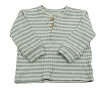 Bielo-modrý pruhovaný rebrovaný sveter George