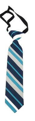 Modro-bílá pruhovaná kravata