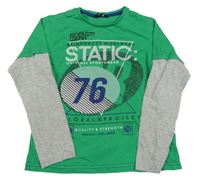 Zeleno-šedé triko s potiskem George