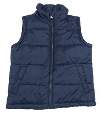 Tmavomodrá šušťáková zateplená vesta