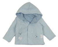 Nové - Svetlomodrá zateplená obojstranná prepínaci mikina so zvieratkami a kapucňou