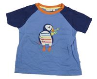 Modro-tmavomodré tričko s ptákem Jojo Maman Bébé