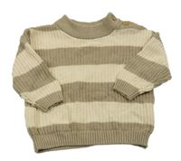 Béžovo-smotanový pruhovaný sveter H&M