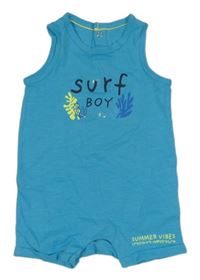 Modrý kraťasový bavlněný overal Gemo