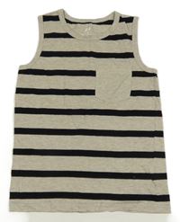 Béžovo-čierne pruhované tielko H&M