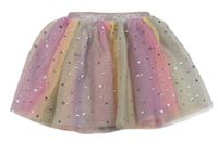 Farebná pruhovaná tylová sukňa s hviezdičkami