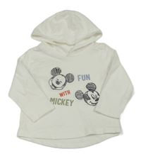 Bílá mikina s Mickeym a kapucí Disney