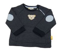 Tmavomodrá melírovaná mikina s medvedíkom