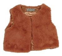 Broskvová chlpatá podšitá vesta Primark