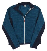 Petrolejová melírovaná prepínaci funkčná mikina Quechua