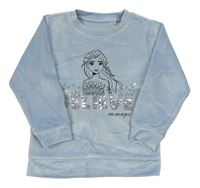 Svetlomodrá plyšová mikina s Elsou a flitrami George