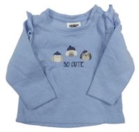 Svetlomodrá mikina s pejsky a volánikmi Lily & Dan