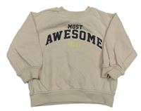 Béžová mikina s nápisom M&S