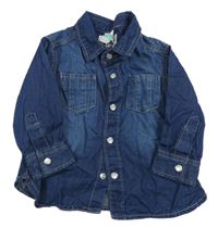 Tmavomodrá rifľová košeľa