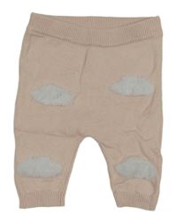 Svetloružové pletené tepláky s mraky Tu