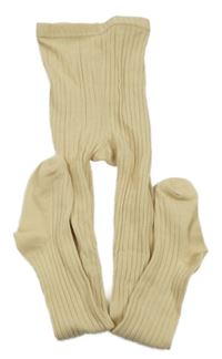 Béžové rebrované pančuchy