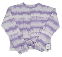 Nové - Lila-levandulová batikovaná mikina s uzlom Dunnes