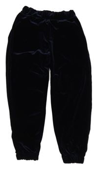 Tmavomodré zamatové tepláky