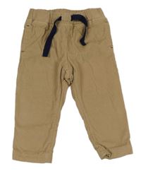 Béžové podšité cuff manšestráky