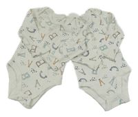 Nové - 2x smetanové body s písmeny Lily & Dan