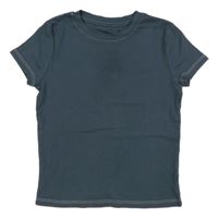Tmavosivé rebrované crop tričko H&M