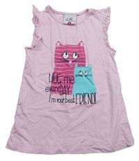 Svetloružové tričko s mačkami Topolino