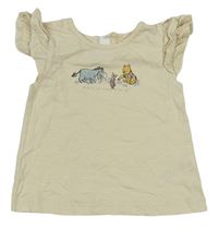 Smotanové tričko s medvídkem Pú a volánikmi Disney + George