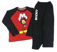 Čierno-červené pyžama s Mickeym